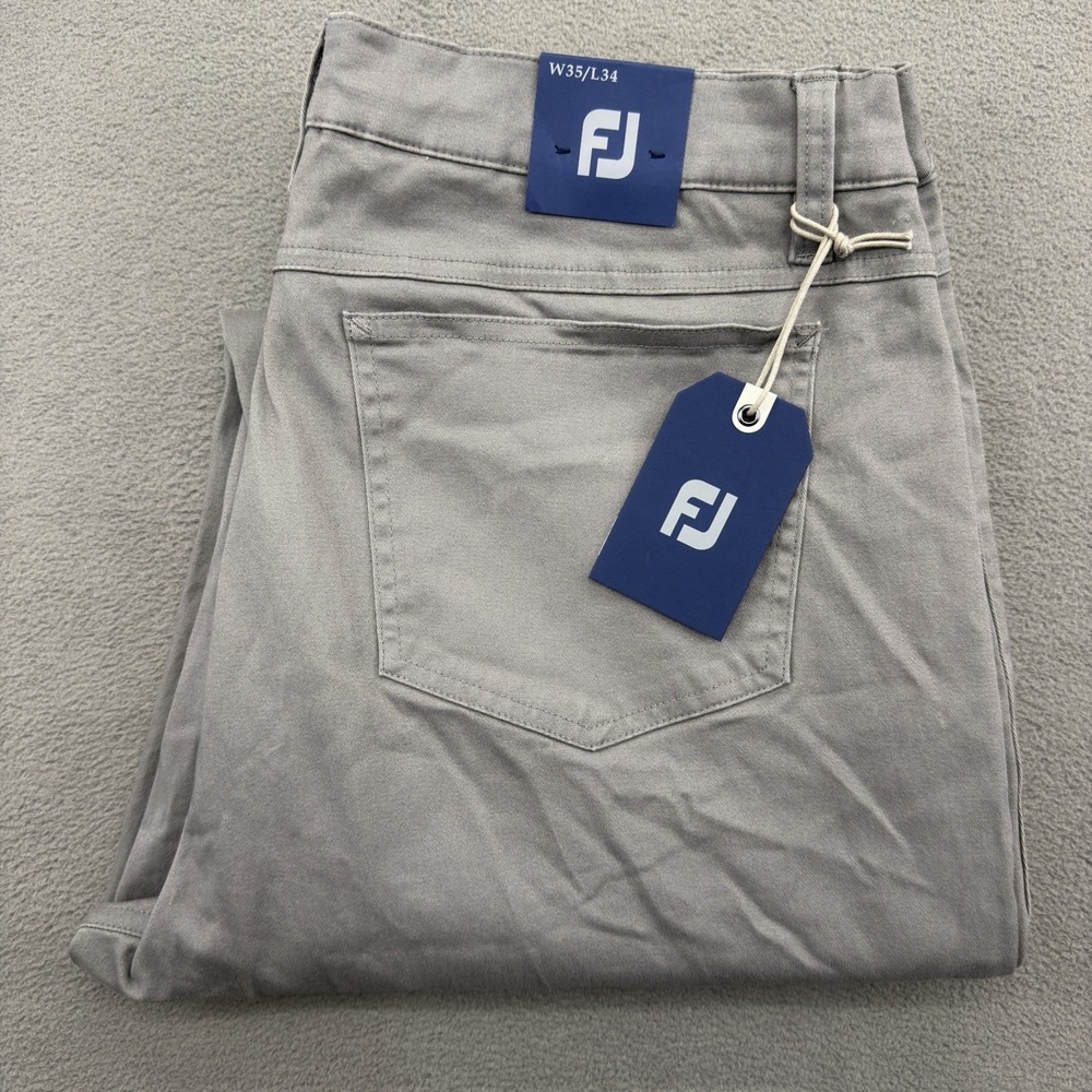 Footjoy Cotton Twill 5 Pocket Pants Mens 35x34‎ Sueded Gray Luxury Performance